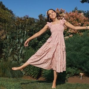 Bridgerton X Hill House Home X Phenomenal Ellie Nap Dress Pink Floral XL